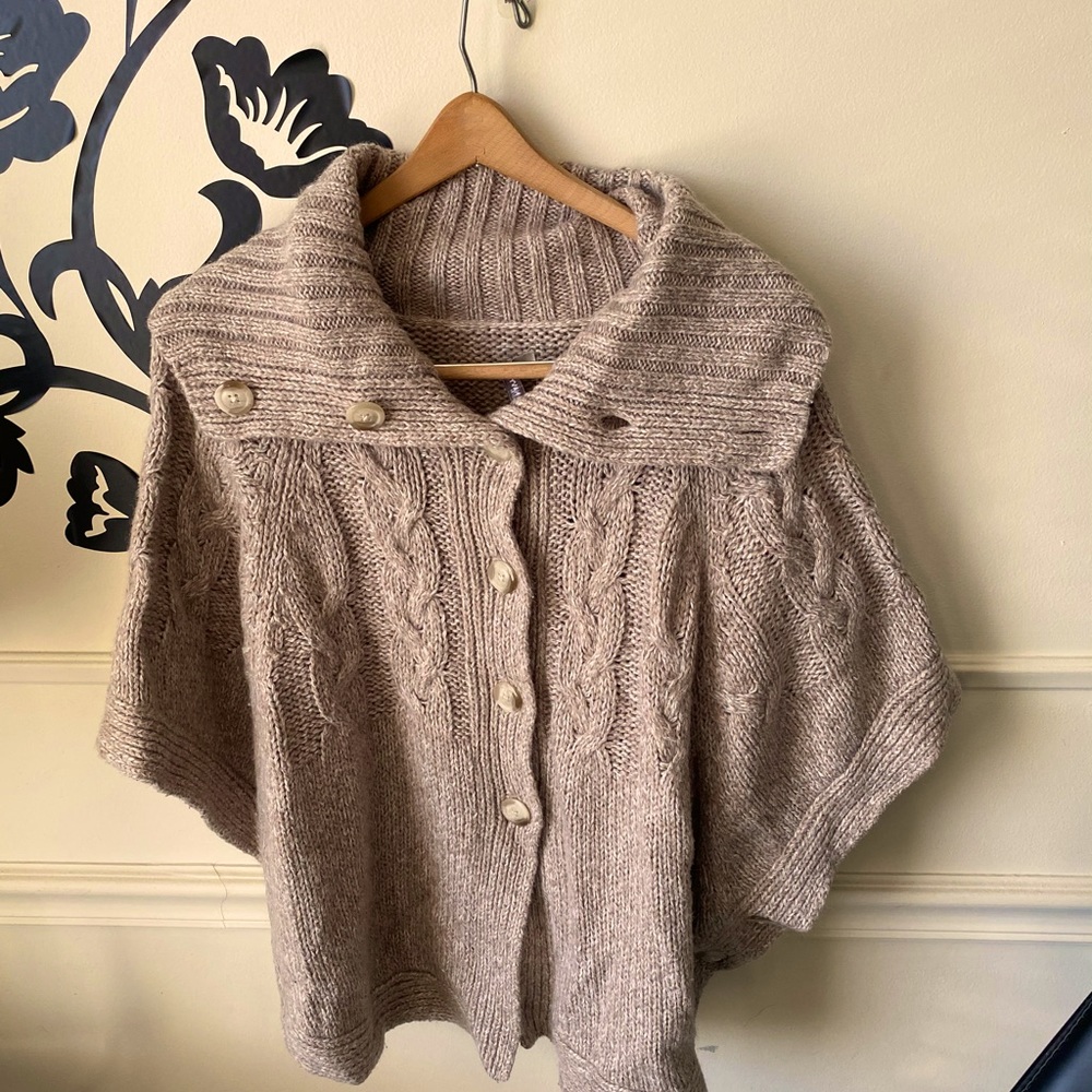 Button Down Sweater poncho